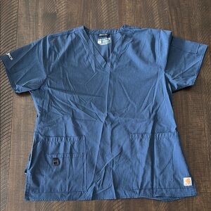 Carhartt Navy Blue Scrub Top L